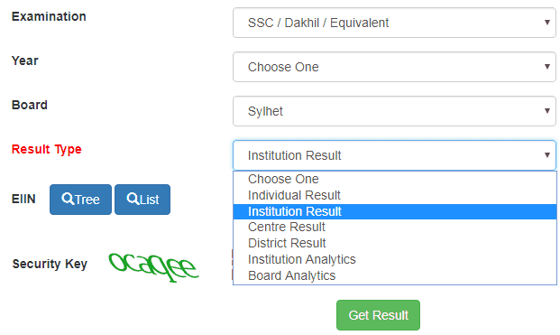 Sylhet Board SSC Result 2025